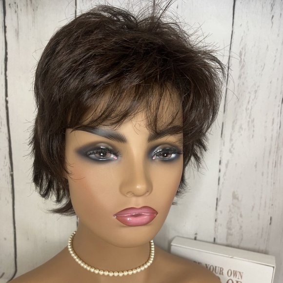 Open Box ellen wille Click | Short Synthetic Wig (Basic Cap) - Dark Chocolate M - Picture 1 of 8